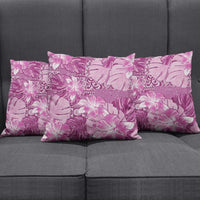 Hawaii Pillow Cover Magenta Polynesian Monstera Patterns - Polynesian Pride