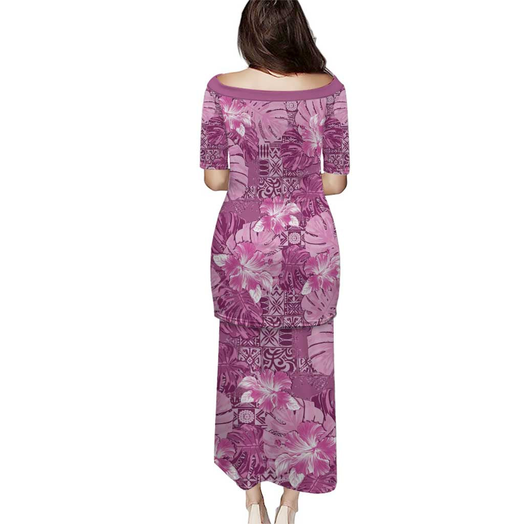 Hawaii Puletasi Magenta Polynesian Monstera Patterns DT05 - Polynesian Pride