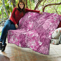 Hawaii Quilt Magenta Polynesian Monstera Patterns - Polynesian Pride