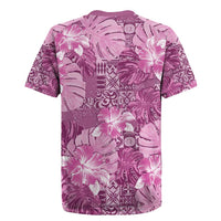 Hawaii Rugby Jersey Magenta Polynesian Monstera Patterns DT05 - Polynesian Pride