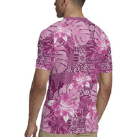 Hawaii Rugby Jersey Magenta Polynesian Monstera Patterns DT05 - Polynesian Pride