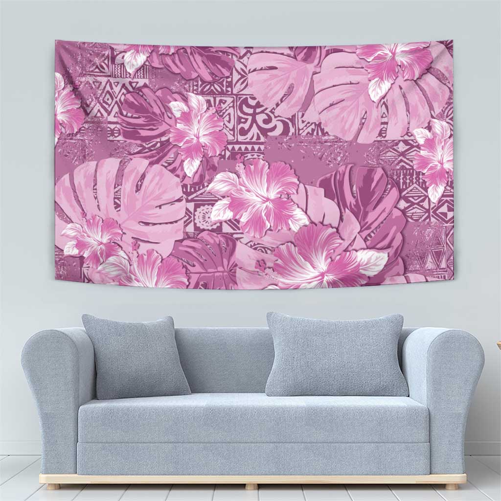Hawaii Tapestry Magenta Polynesian Monstera Patterns - Polynesian Pride