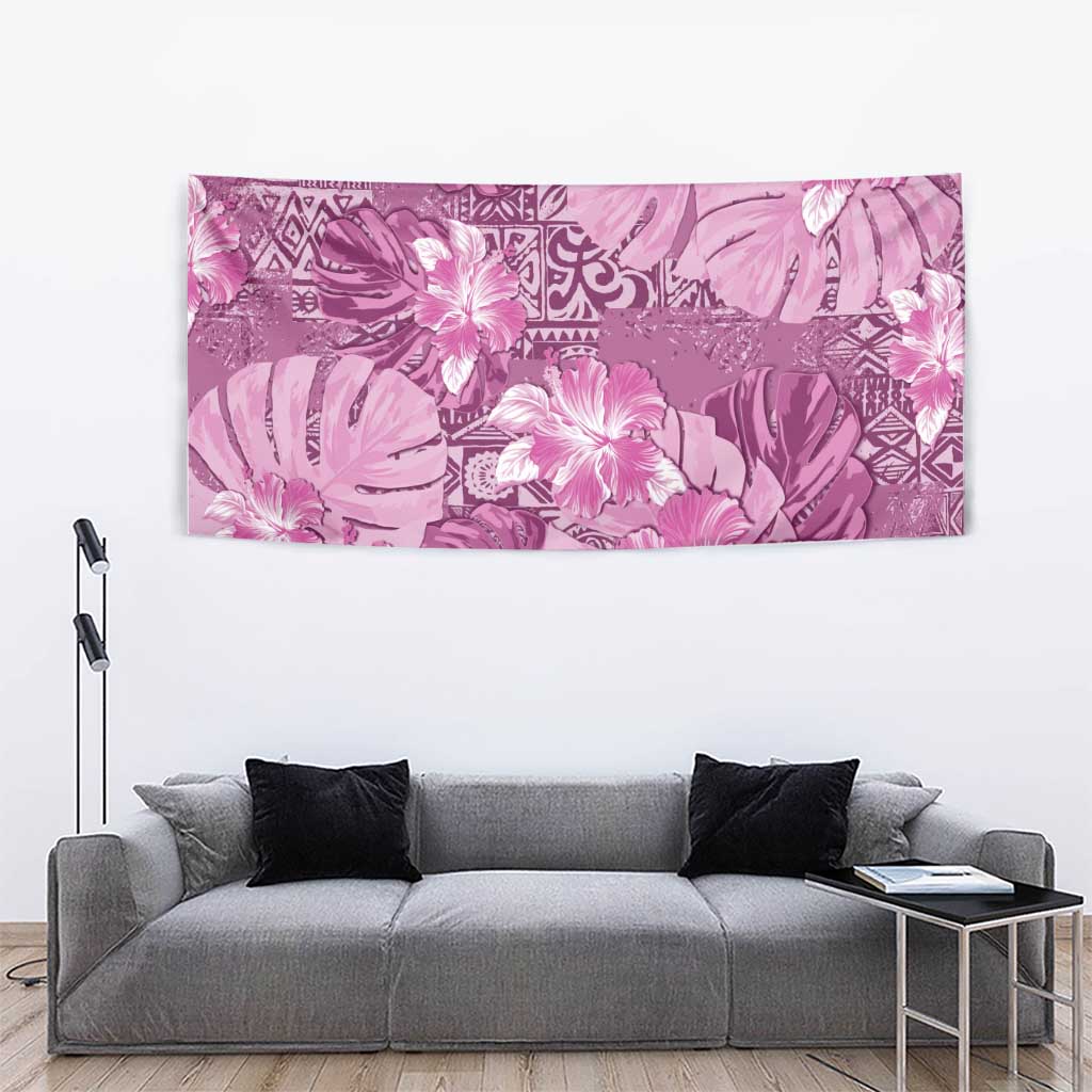 Hawaii Tapestry Magenta Polynesian Monstera Patterns - Polynesian Pride