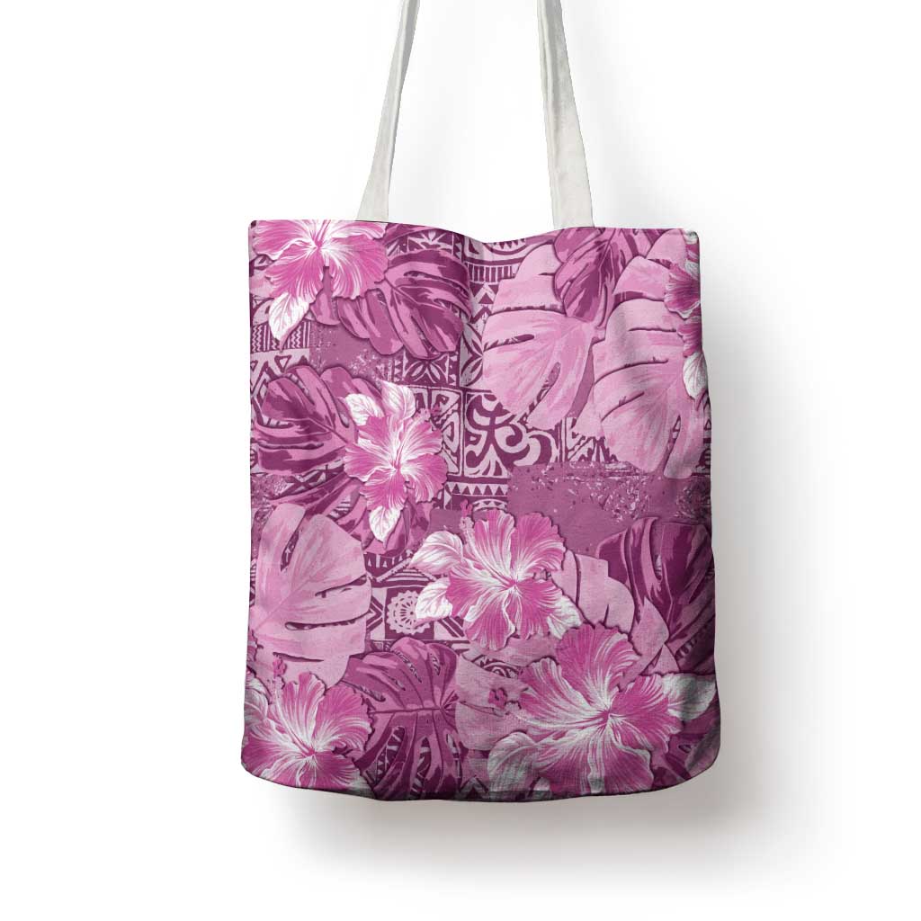 Hawaii Tote Bag Magenta Polynesian Monstera Patterns DT05 - Polynesian Pride