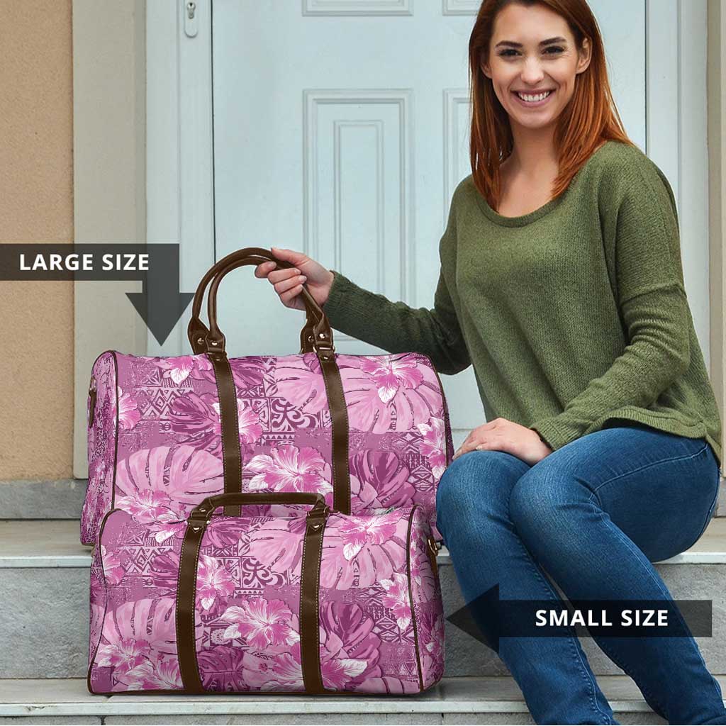 Hawaii Travel Bag Magenta Polynesian Monstera Patterns - Polynesian Pride