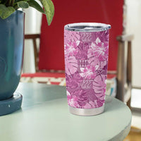 Hawaii Tumbler Cup Magenta Polynesian Monstera Patterns - Polynesian Pride