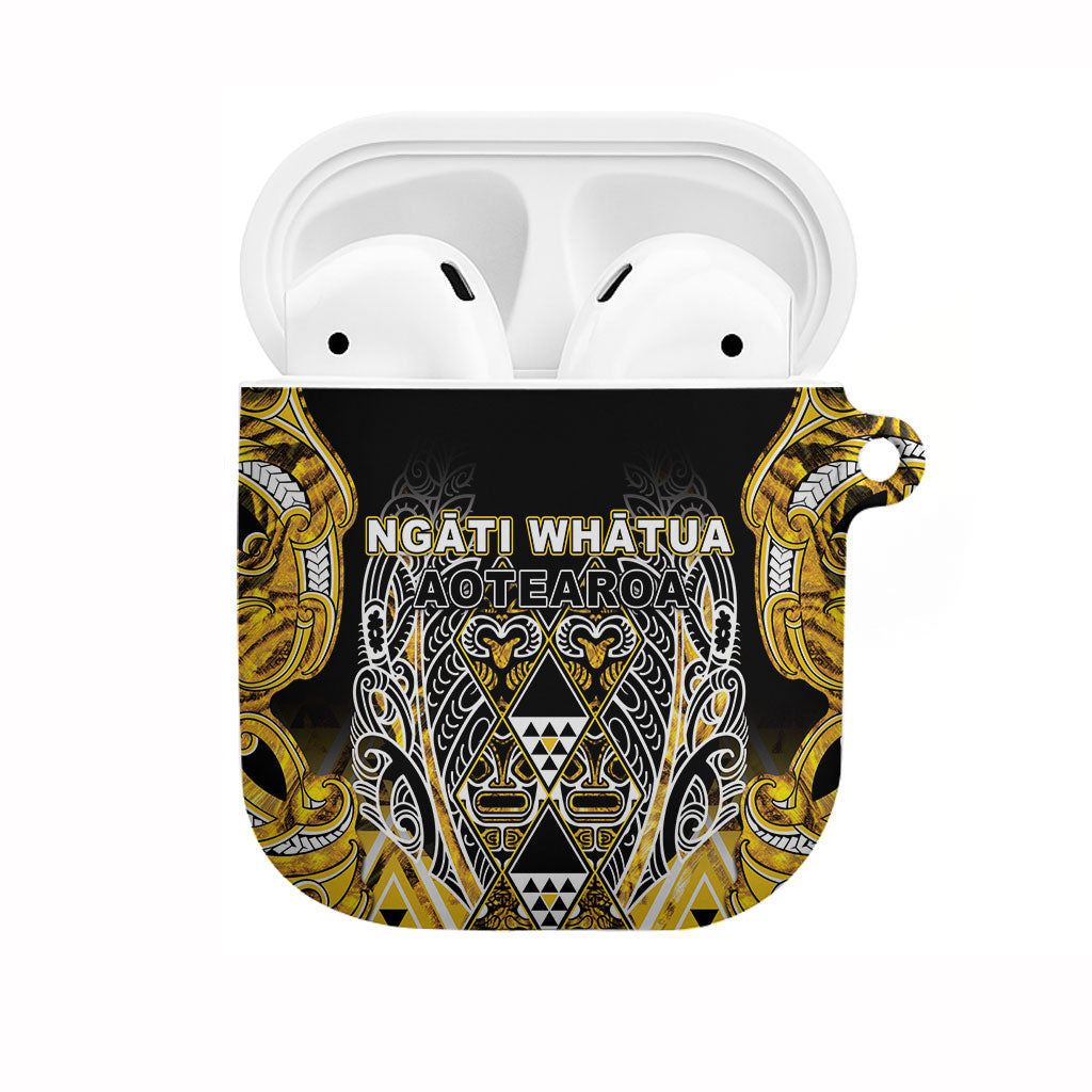 Aotearoa Ngati Whatua AirPods Case Maori Tribal Gold Paua Shell Pattern DT05 Yellow - Polynesian Pride