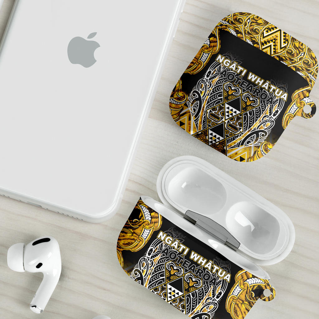 Aotearoa Ngati Whatua AirPods Case Maori Tribal Gold Paua Shell Pattern DT05 - Polynesian Pride