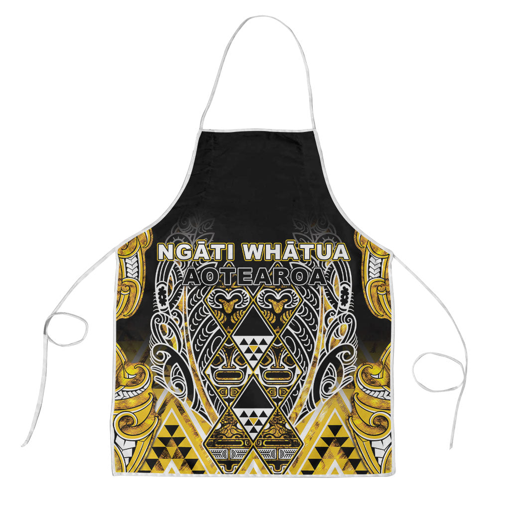 Aotearoa Ngati Whatua Apron Maori Tribal Gold Paua Shell Pattern DT05 Yellow - Polynesian Pride