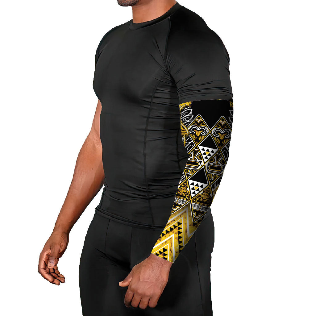 Aotearoa Ngati Whatua Arm Sleeves Maori Tribal Gold Paua Shell Pattern DT05 - Polynesian Pride