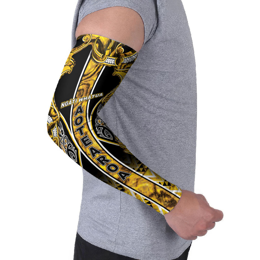 Aotearoa Ngati Whatua Arm Sleeves Maori Tribal Gold Paua Shell Pattern DT05 - Polynesian Pride