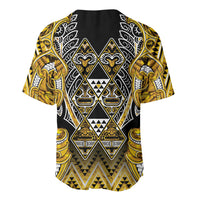 Aotearoa Ngati Whatua Baseball Jersey Maori Tribal Gold Paua Shell Pattern DT05 - Polynesian Pride