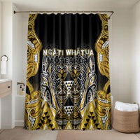 Aotearoa Ngati Whatua Bathroom Set Maori Tribal Gold Paua Shell Pattern DT05 Shower Curtain Only Yellow - Polynesian Pride