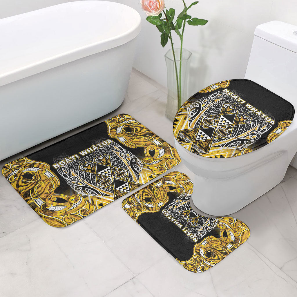 Aotearoa Ngati Whatua Bathroom Set Maori Tribal Gold Paua Shell Pattern DT05 - Polynesian Pride