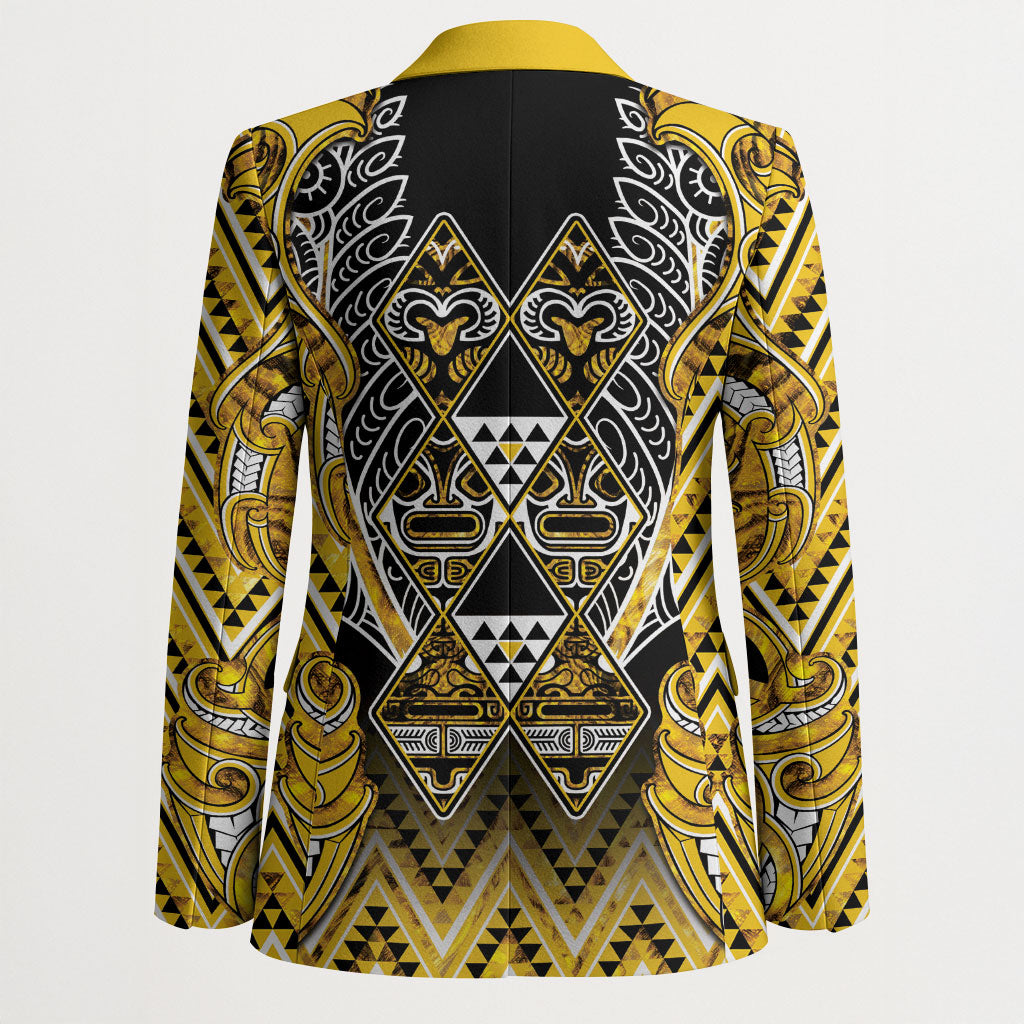 Aotearoa Ngati Whatua Blazer Maori Tribal Gold Paua Shell Pattern DT05 - Polynesian Pride