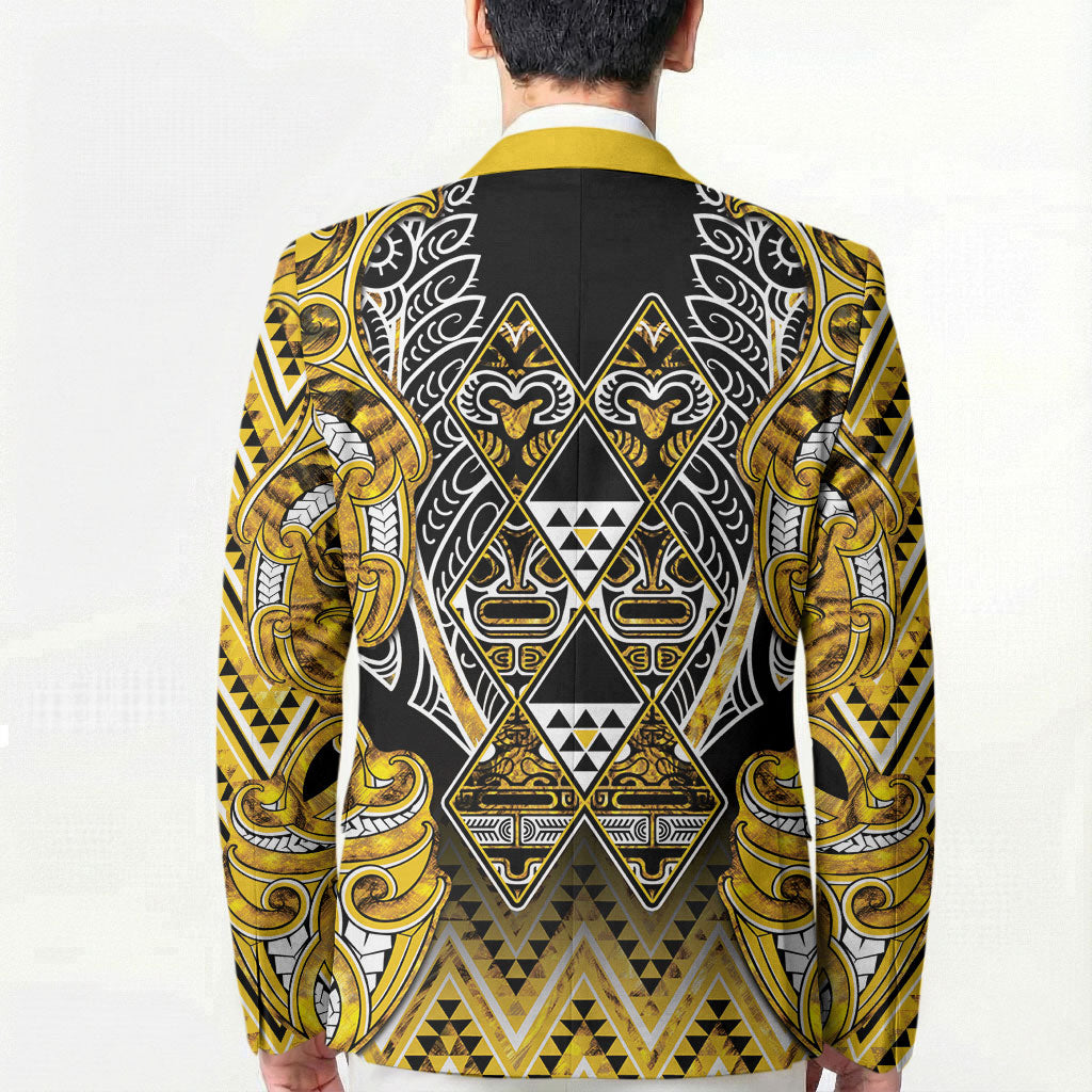 Aotearoa Ngati Whatua Blazer Maori Tribal Gold Paua Shell Pattern DT05 - Polynesian Pride