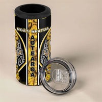 Aotearoa Ngati Whatua 4 in 1 Can Cooler Tumbler Maori Tribal Gold Paua Shell Pattern DT05 - Polynesian Pride