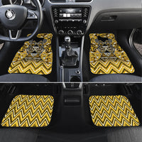 Aotearoa Ngati Whatua Car Mats Maori Tribal Gold Paua Shell Pattern DT05 Set 4pcs Yellow - Polynesian Pride