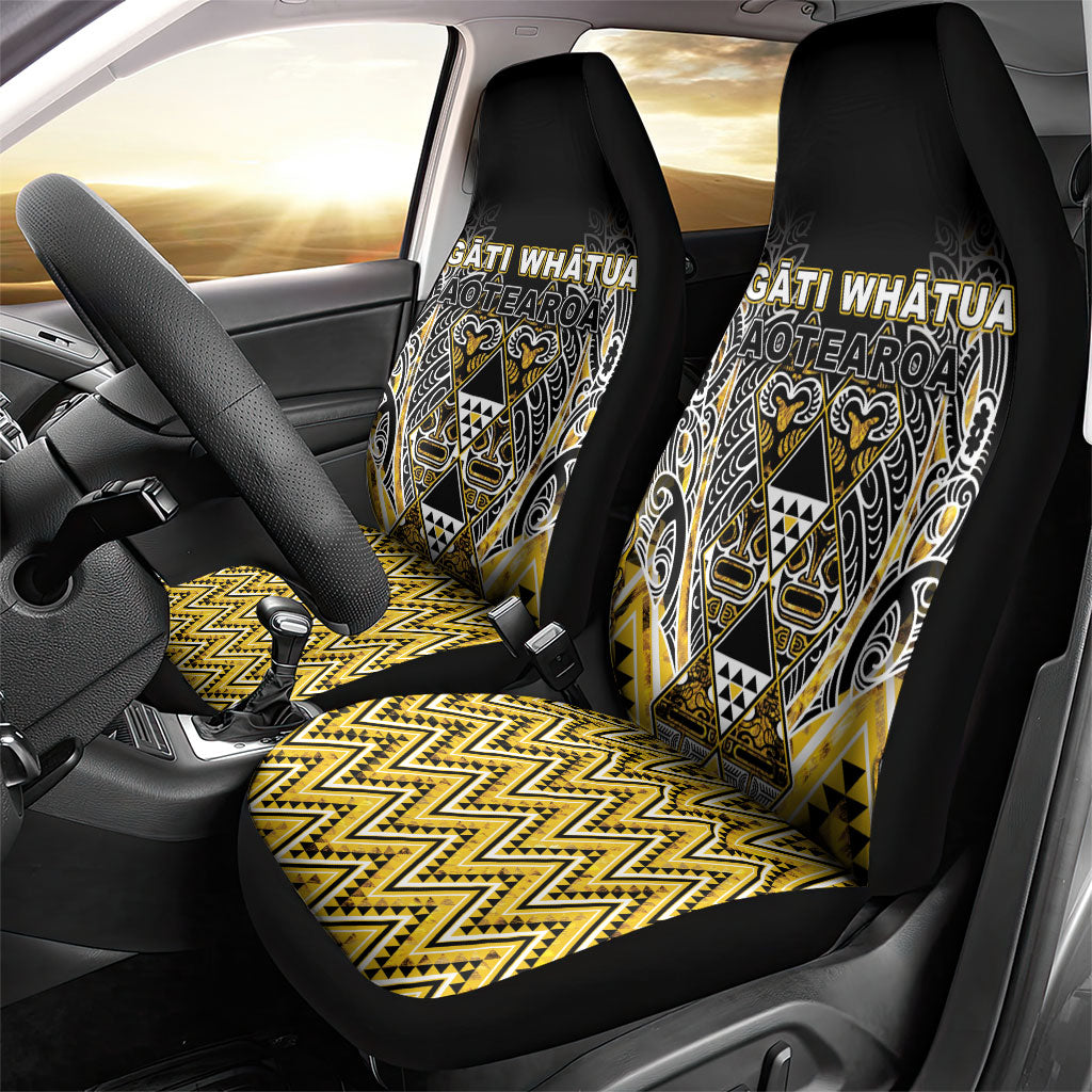 Aotearoa Ngati Whatua Car Seat Cover Maori Tribal Gold Paua Shell Pattern DT05 - Polynesian Pride