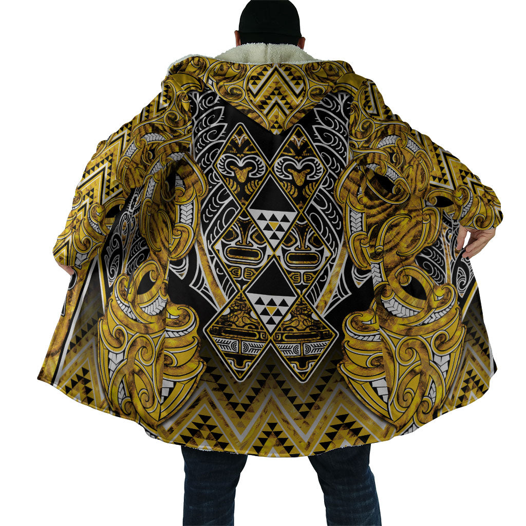 Aotearoa Ngati Whatua Cloak Maori Tribal Gold Paua Shell Pattern DT05 - Polynesian Pride