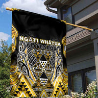 Aotearoa Ngati Whatua Garden Flag Maori Tribal Gold Paua Shell Pattern DT05 - Polynesian Pride