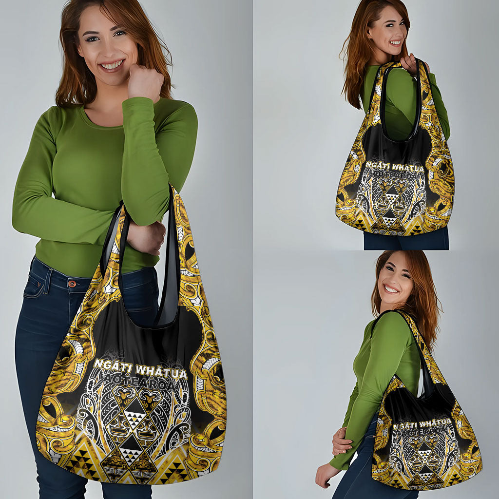 Aotearoa Ngati Whatua Grocery Bag Maori Tribal Gold Paua Shell Pattern DT05 - Polynesian Pride