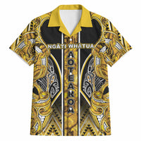 Aotearoa Ngati Whatua Hawaiian Shirt Maori Tribal Gold Paua Shell Pattern DT05 Yellow - Polynesian Pride