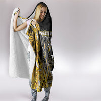 Aotearoa Ngati Whatua Hooded Blanket Maori Tribal Gold Paua Shell Pattern DT05 - Polynesian Pride