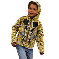 Aotearoa Ngati Whatua Kid Hoodie Maori Tribal Gold Paua Shell Pattern DT05 - Polynesian Pride