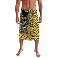 Aotearoa Ngati Whatua Lavalava Maori Tribal Gold Paua Shell Pattern DT05 Yellow - Polynesian Pride