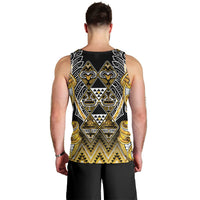 Aotearoa Ngati Whatua Men Tank Top Maori Tribal Gold Paua Shell Pattern DT05 - Polynesian Pride