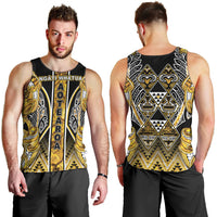 Aotearoa Ngati Whatua Men Tank Top Maori Tribal Gold Paua Shell Pattern DT05 - Polynesian Pride
