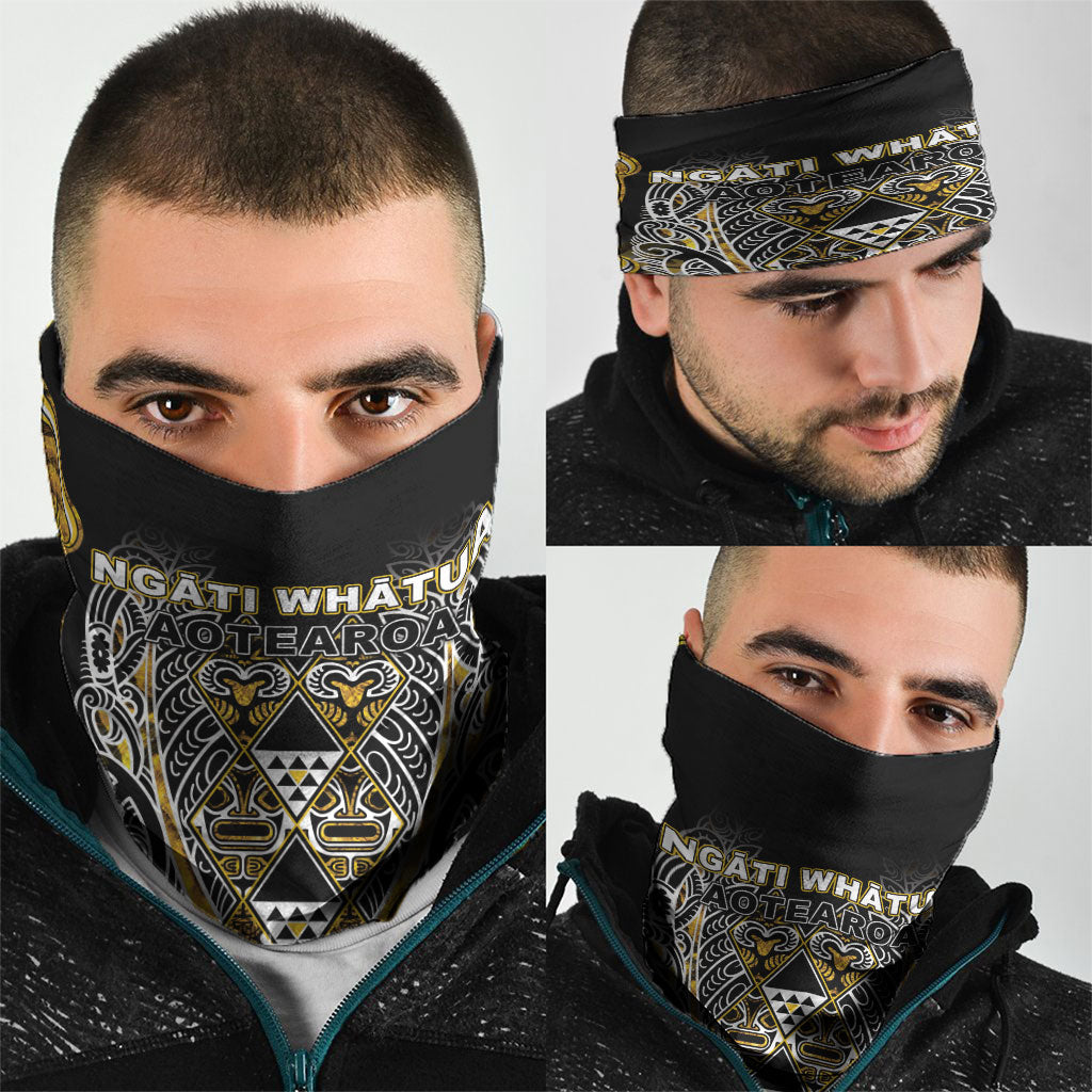 Aotearoa Ngati Whatua Neck Gaiter Maori Tribal Gold Paua Shell Pattern DT05 - Polynesian Pride