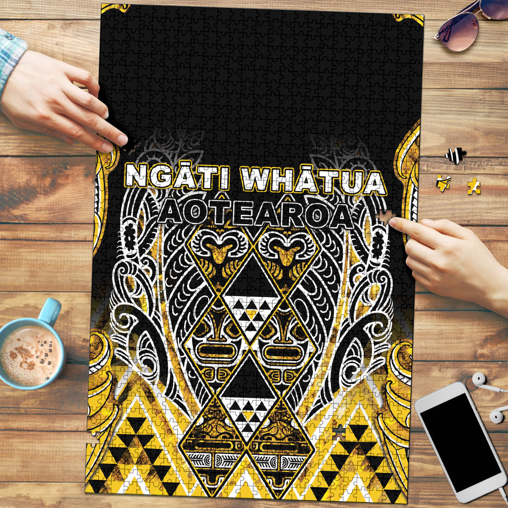 Aotearoa Ngati Whatua Puzzle Maori Tribal Gold Paua Shell Pattern DT05 Yellow - Polynesian Pride