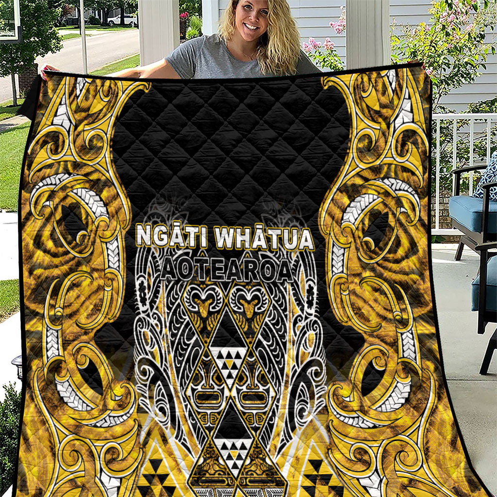 Aotearoa Ngati Whatua Quilt Maori Tribal Gold Paua Shell Pattern DT05 Yellow - Polynesian Pride