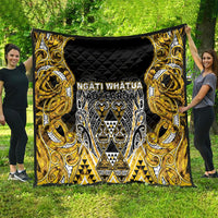 Aotearoa Ngati Whatua Quilt Maori Tribal Gold Paua Shell Pattern DT05 - Polynesian Pride