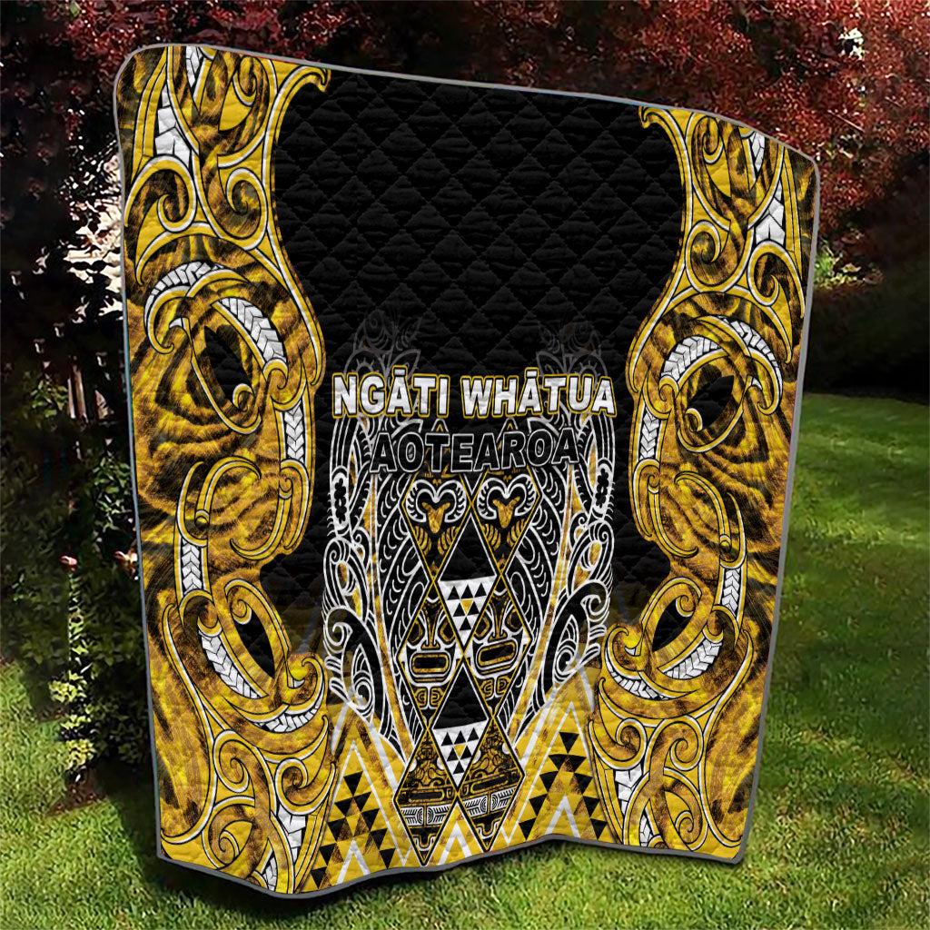 Aotearoa Ngati Whatua Quilt Maori Tribal Gold Paua Shell Pattern DT05 - Polynesian Pride