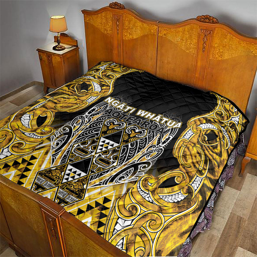 Aotearoa Ngati Whatua Quilt Maori Tribal Gold Paua Shell Pattern DT05 - Polynesian Pride