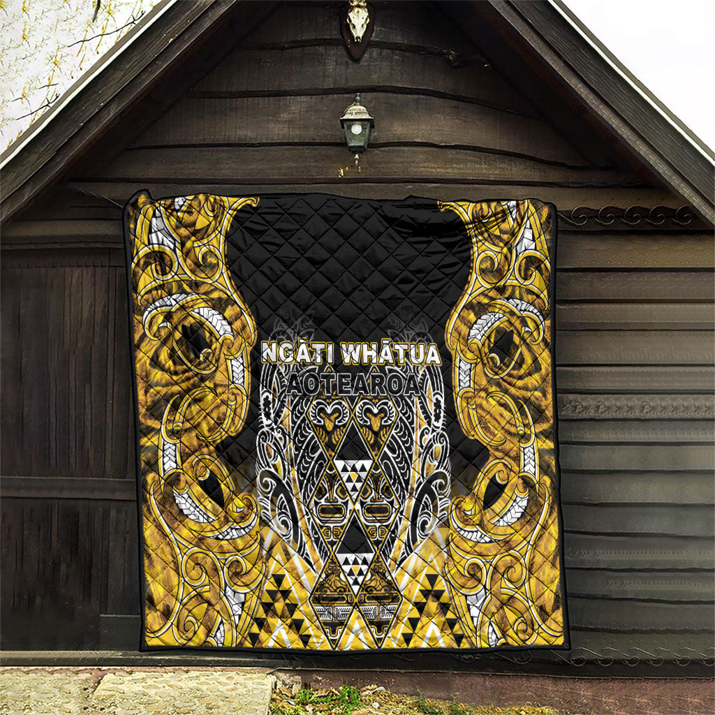 Aotearoa Ngati Whatua Quilt Maori Tribal Gold Paua Shell Pattern DT05 - Polynesian Pride