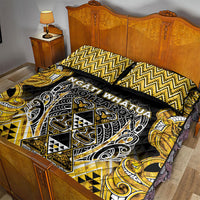 Aotearoa Ngati Whatua Quilt Bed Set Maori Tribal Gold Paua Shell Pattern DT05 - Polynesian Pride