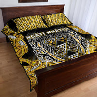 Aotearoa Ngati Whatua Quilt Bed Set Maori Tribal Gold Paua Shell Pattern DT05 - Polynesian Pride