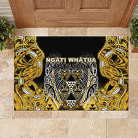 Aotearoa Ngati Whatua Rubber Doormat Maori Tribal Gold Paua Shell Pattern DT05 Yellow - Polynesian Pride