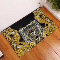 Aotearoa Ngati Whatua Rubber Doormat Maori Tribal Gold Paua Shell Pattern DT05 - Polynesian Pride