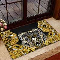 Aotearoa Ngati Whatua Rubber Doormat Maori Tribal Gold Paua Shell Pattern DT05 - Polynesian Pride