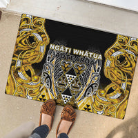 Aotearoa Ngati Whatua Rubber Doormat Maori Tribal Gold Paua Shell Pattern DT05 - Polynesian Pride