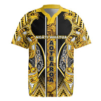 Aotearoa Ngati Whatua Rugby Jersey Maori Tribal Gold Paua Shell Pattern DT05 Yellow - Polynesian Pride