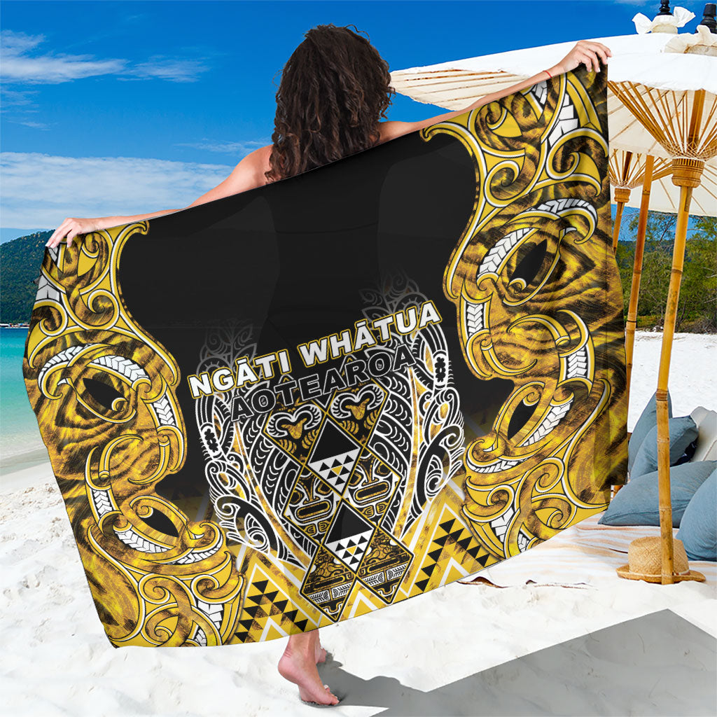 Aotearoa Ngati Whatua Sarong Maori Tribal Gold Paua Shell Pattern DT05 One Size 44 x 66 inches Yellow - Polynesian Pride