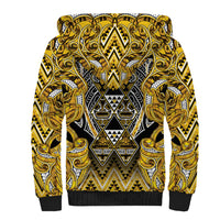 Aotearoa Ngati Whatua Sherpa Hoodie Maori Tribal Gold Paua Shell Pattern DT05 - Polynesian Pride