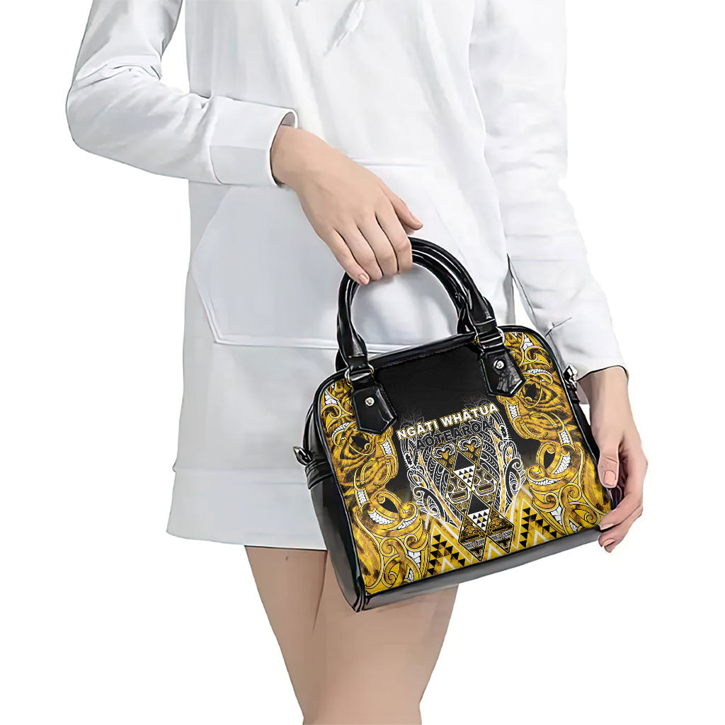 Aotearoa Ngati Whatua Shoulder Handbag Maori Tribal Gold Paua Shell Pattern DT05 - Polynesian Pride