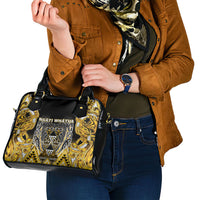 Aotearoa Ngati Whatua Shoulder Handbag Maori Tribal Gold Paua Shell Pattern DT05 - Polynesian Pride